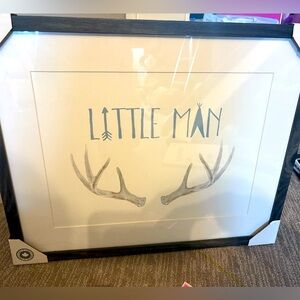 Little Man Antler Wall Art - Gray and White